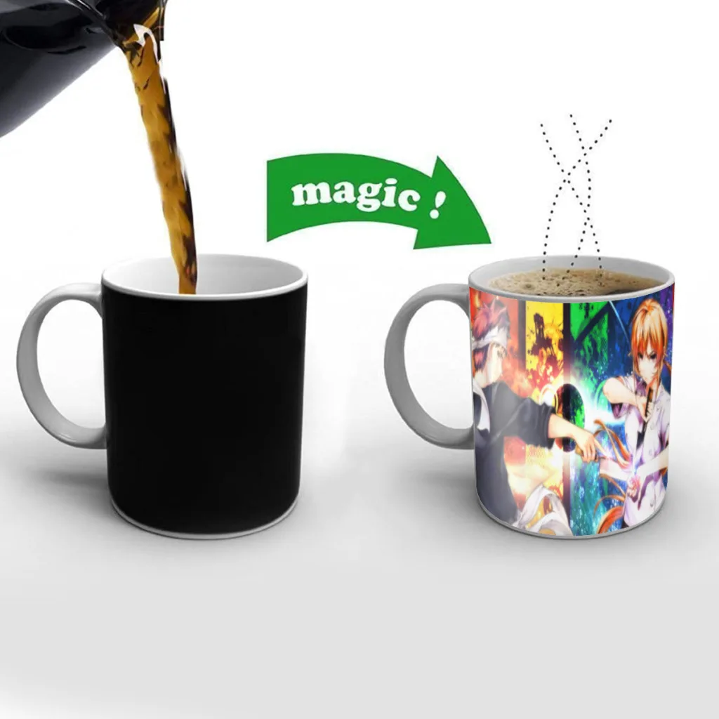 

Anime Food Wars! Color Changing Mug Thermal Sensation Temperature Ceramic Coffee Cup Festival Gifts Free shipping