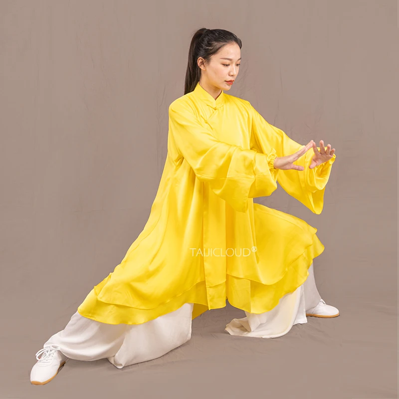 Double-Layer Taiji Uniform for Men & Women - Cross-Collar Kung Fu Suit for Practice & Performance