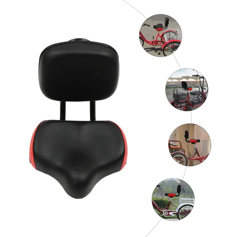 Electric bike saddle, electric tricycle backrest saddle, electric bike seat cushion thickened, sturdy and durable, comfortable