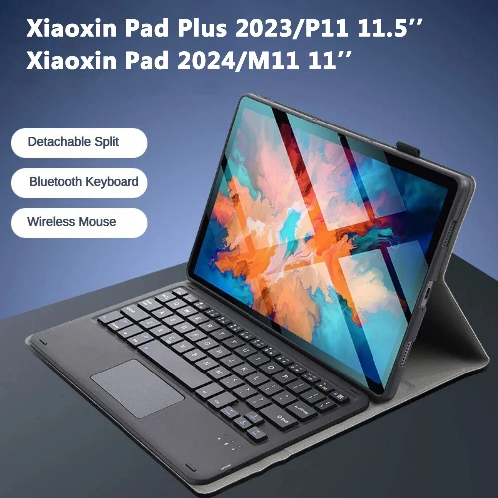 Detachable Backlit Keyboard Case For Lenovo Xiaoxin Pad 2024 Tab M11 11inch TB331FC Plus 2023 11.5 Inch Tab P11 2nd Gen 11.5