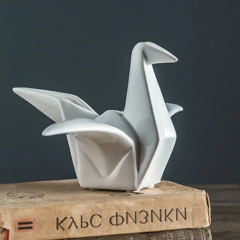 2026 Unique Modern Home Ceramics Thousand Paper Cranes Origami Abstract Handicraft Furnishings Children's Room Decoration Access