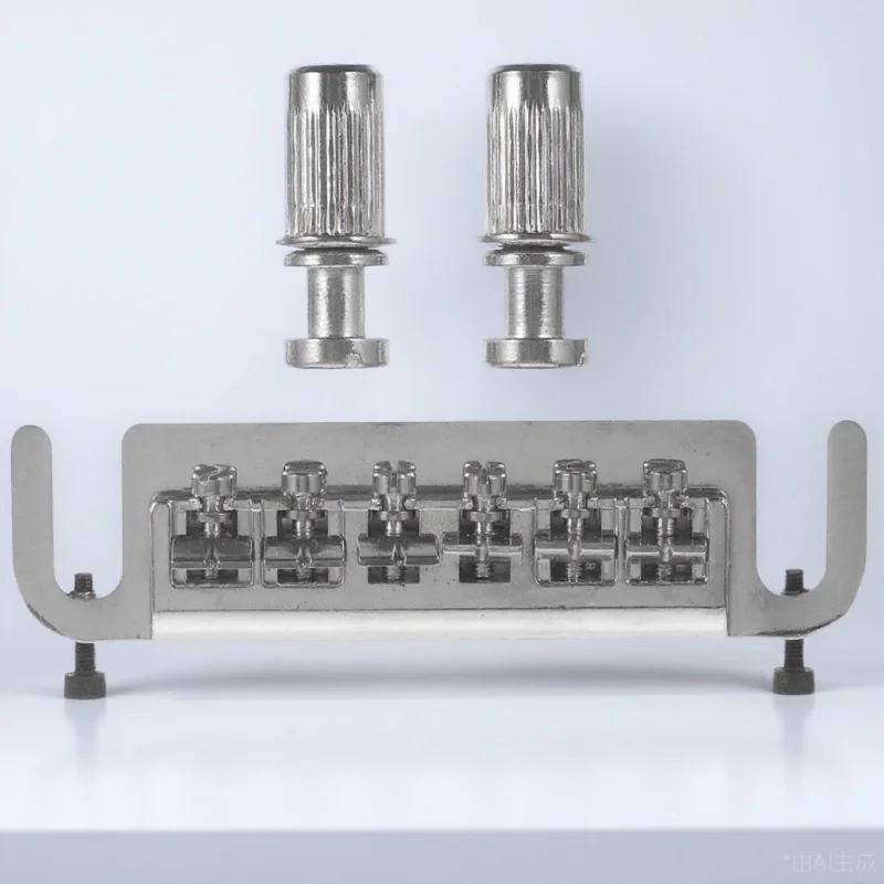

Wraparound Roller Guitar Bridge Saddle Tailpiece Combo Chrome Finish Replacement Kit for Style Electric Guitar Silver
