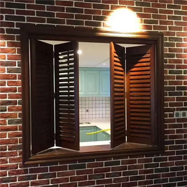 Sunroad High Quality Factory Wholesale Price Special Shape Window Wooden Basswood Pvc Paulownia Plantation Shutter Louver Door