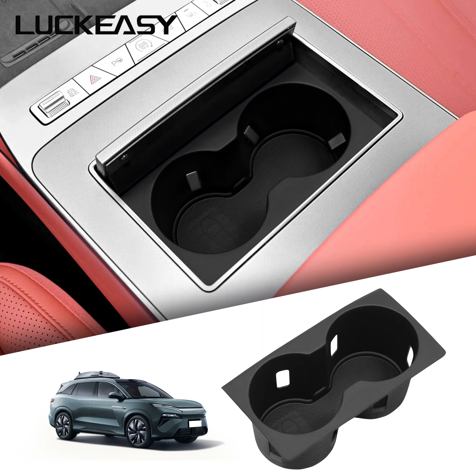 LUCKEASY für BYD Tang L/Atto 8/Sealion 8 2025 2026 Getränkehalter Zubehör Mittelkonsole Getränkehalter Aufbewahrungsbox