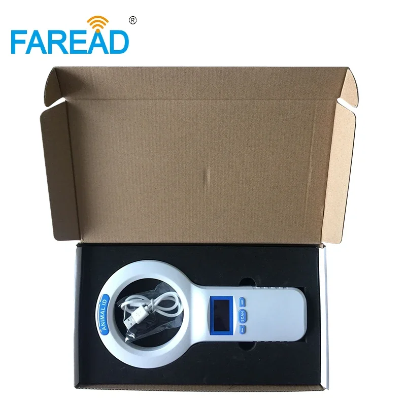 Continuous Reading 3AA battery pt 200 FDX-B animal ID implanted ear tag scanner USB RFID reader for pet microchip,camel dog