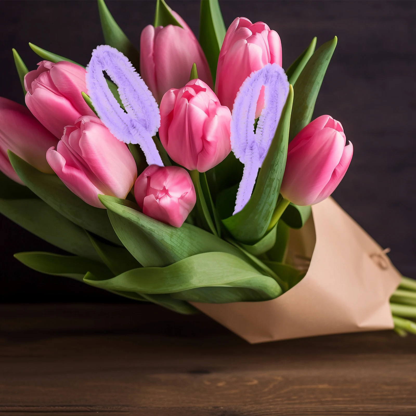 

1Set Tulip Bouquet Craft Chenille Stems Colorful Bendable Twisted Stick DIY Craft Supplies Handmade Flower Material