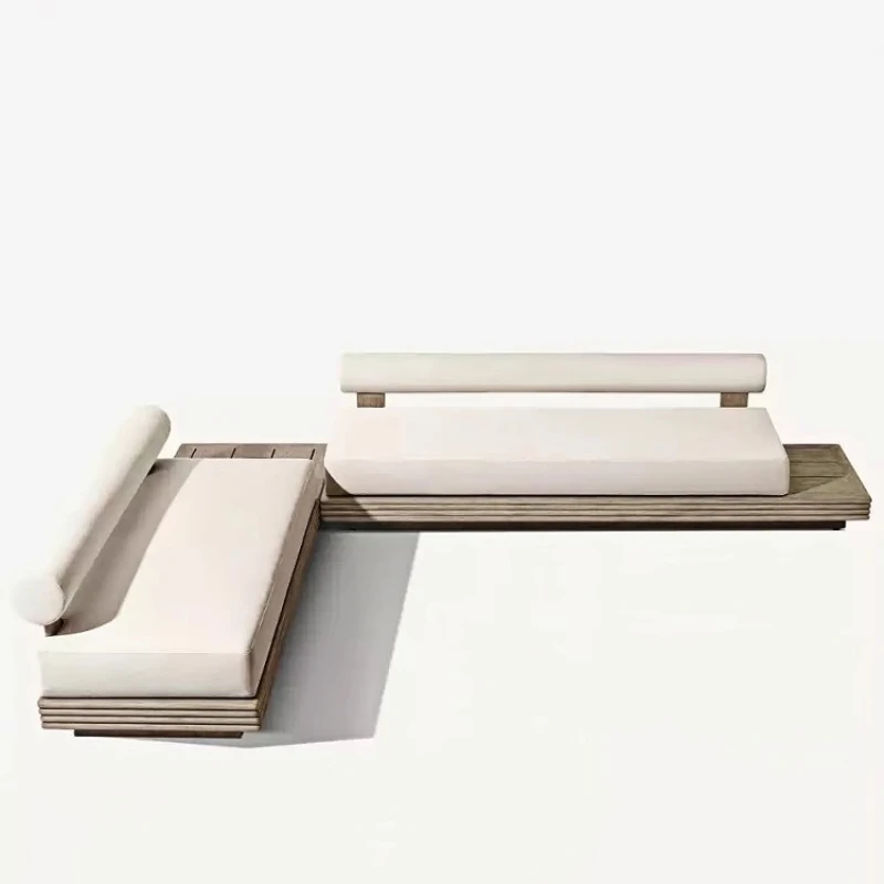 

Nordic outdoor sofa courtyard outdoor teak preservative wood combination furniture