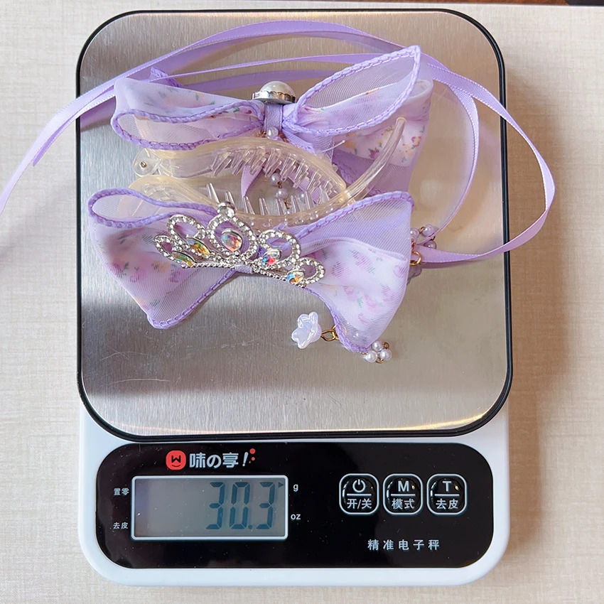 Neue Kinder-Prinzessinnen-Haarspange Glänzender Schmetterling Krone Schleife mit Langem Band Quaste Tüll Haaraccessoires Geburtstagsgeschenk – Detail 9