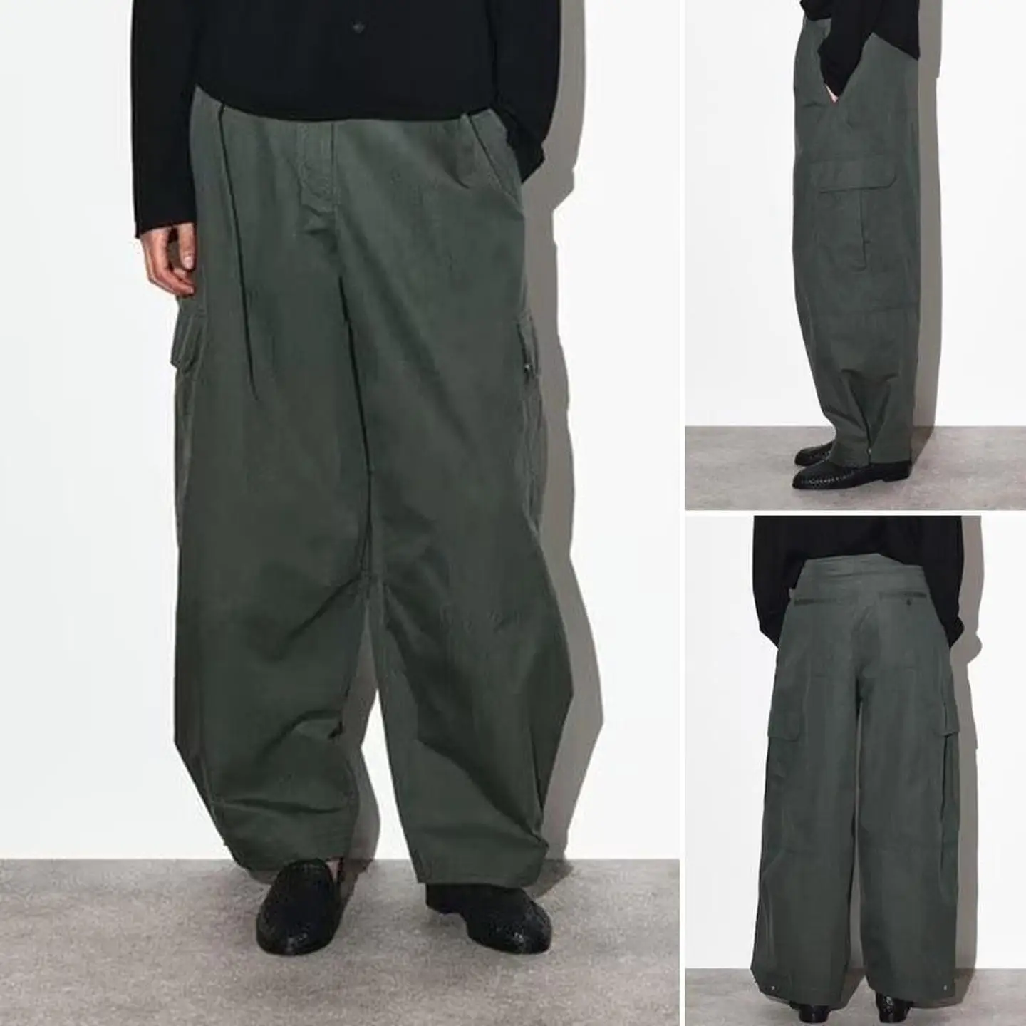 

Ранняя осень, женские повседневные брюки, свободная рабочая одежда Buet Ape, модная повседневная одежда со средней и низкой талией, материал ПВХ