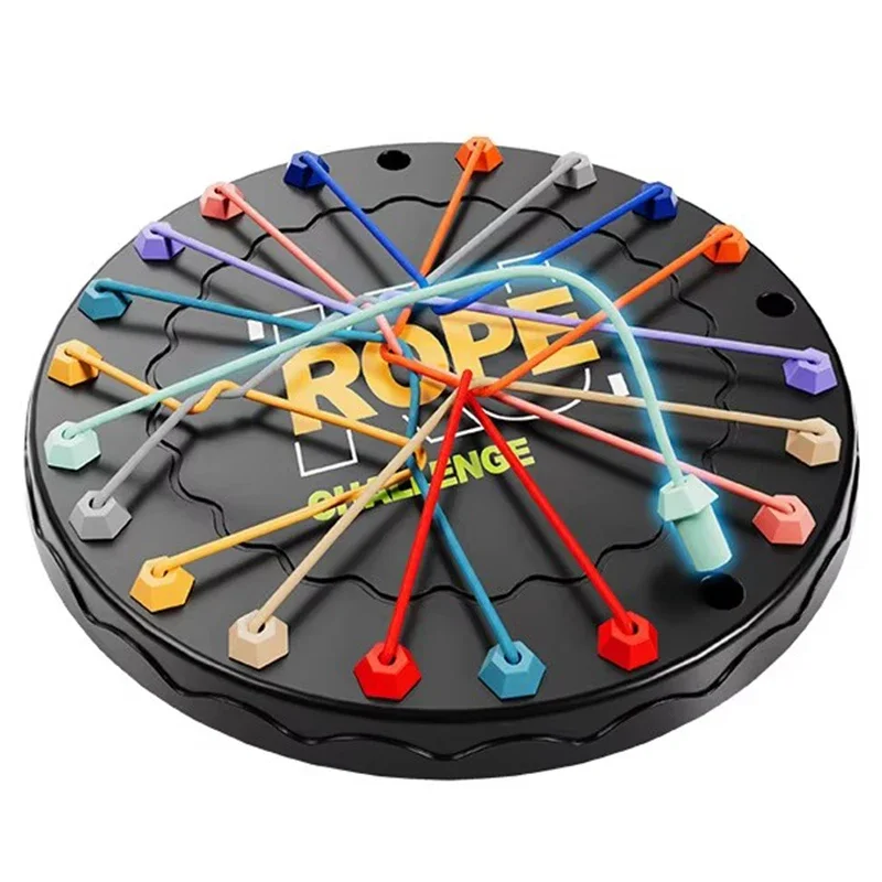 Kid Rope Knots Puzzle Social Board Game Color Line Twisted Connected Ropes Sorting Logic Thinking Challenge Strategy Table Game