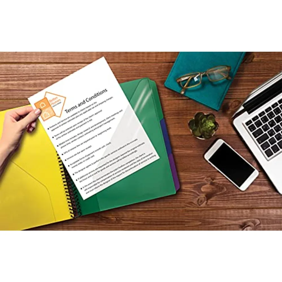 Wytrzymałe, przezroczyste segregatory formatu Letter z 24 kieszeniami do efektywnej organizacji biurowej, idealne do przechowywania dokumentów i szybkiego A