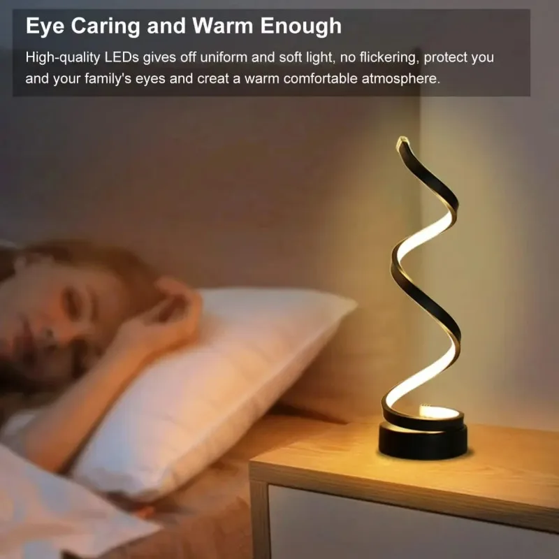 Modern Minimalist 3W Dimmable 3-Color Table Lamp with Unique Design for Bedrooms
