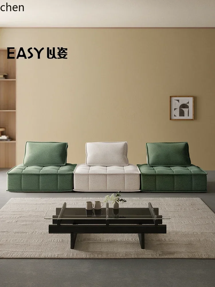 j4  retro fabric compression sofa living room single small apartment three simple color matching decoration