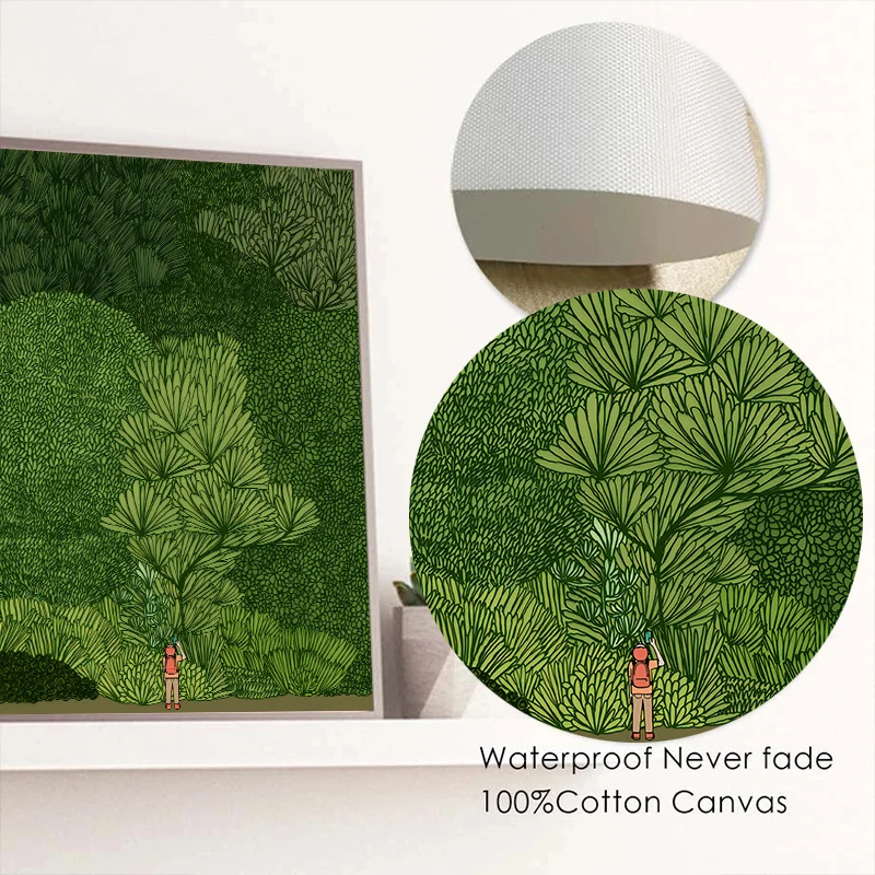 الشمال الغابة الخضراء الغابة استكشاف ملصق جدار صور الفن الحديث قماش طباعة اللوحة الكورية استوديو غرفة المعيشة ديكور المنزل
