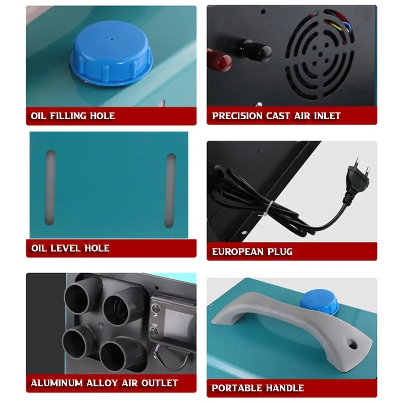 ملحقات سخان ركن الديزل الفاخر 12 فولت، سخان هواء عالي التحمل مع شهادة أمان لاستخدام الشاحنات الداخلية/الخارجية