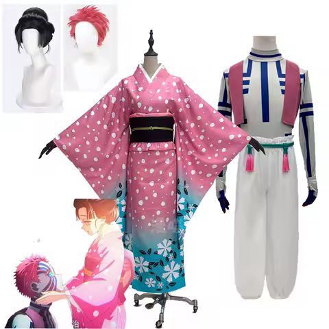 Anime Demon Cosplay Costumes Koyuki Uniform Women's Japanese Kimono Akaza Hakuji Cosplay Costume Tailor Made