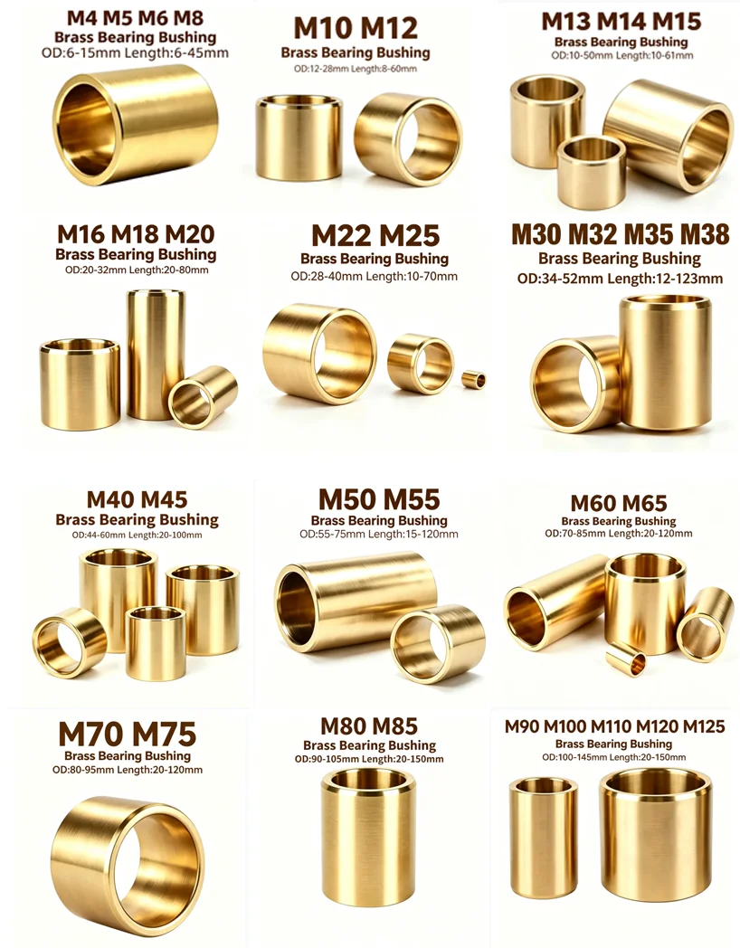 M50 M55 Copper Alloy Sleeve High Wear Resistance High Wear Resistance Sliding Sleeve Brass Bearing Bushing OD 55-75mm