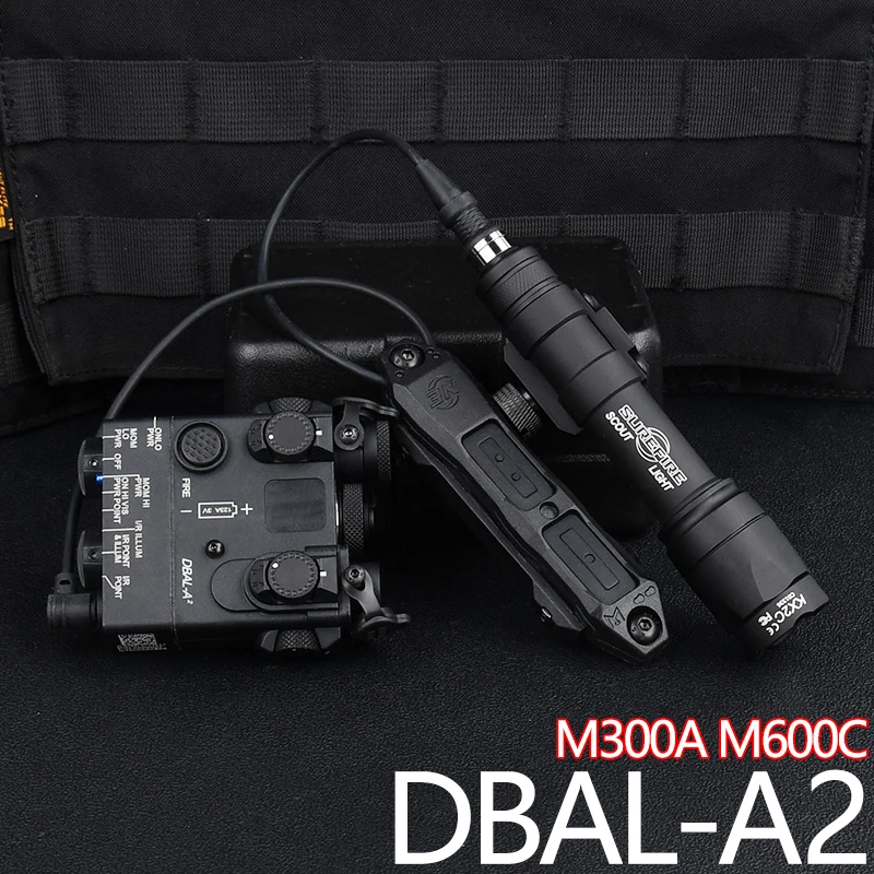 

Тактический фонарь WADSN DBAL A2 с красным, зеленым и синим лазером, тактический фонарь SF Surefir M300 M600, белый светодиодный фонарь, снаряжение для страйкбола и охоты
