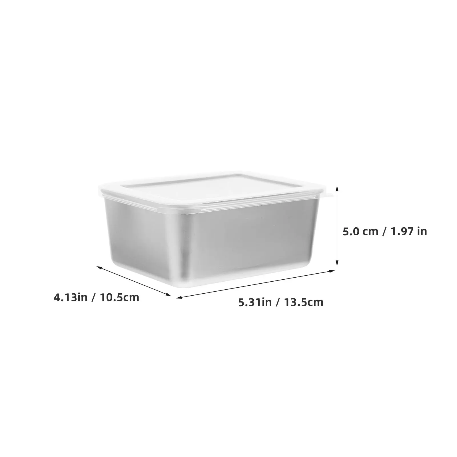 4Pcs Food Preservation Boxes Small Stainless Steel Plastic Sealing Containers for Refrigerator Freezer Vegetable Fruit Storage