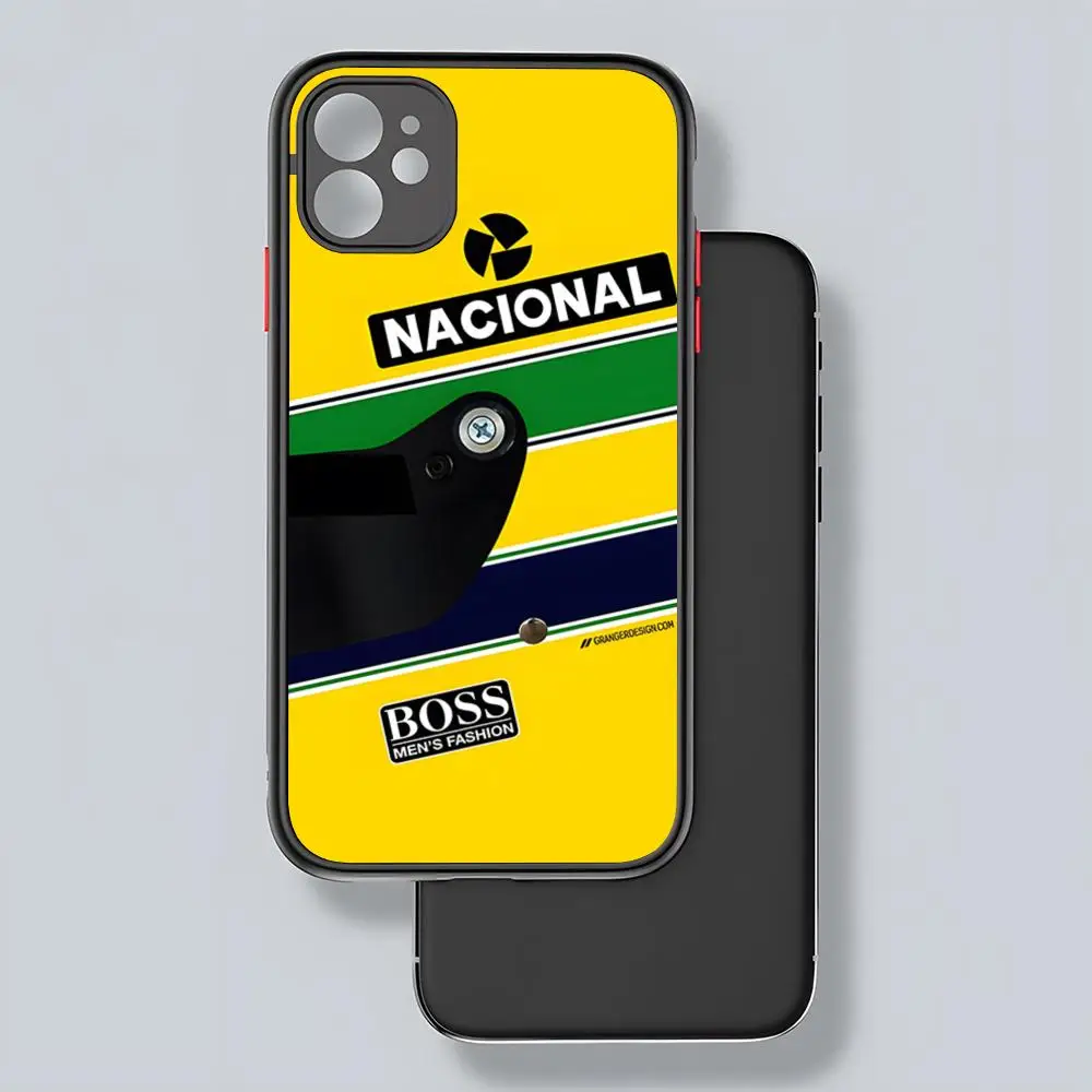 MINISO-Driver A-Ayrton S-Senna Phone Case Matte Transparent Back For IPhone 16 15 14 13 12 11 Pro Max X Cover