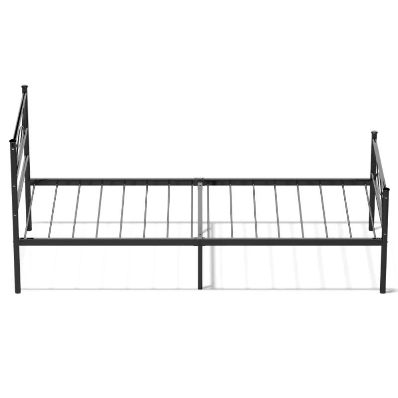 Twin Size Metal Bed with Screw Set and Instruction, Black