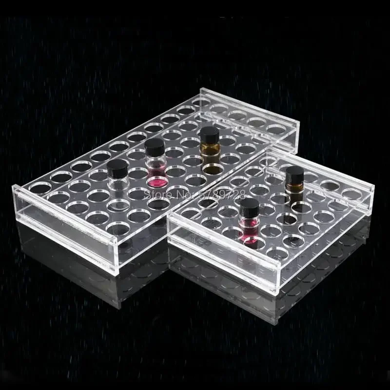 Portabotellas de muestra de plexiglás transparente, almacenes de laboratorio, estantes para botellas de muestra de 3ml a 60ml, 1 Uds.