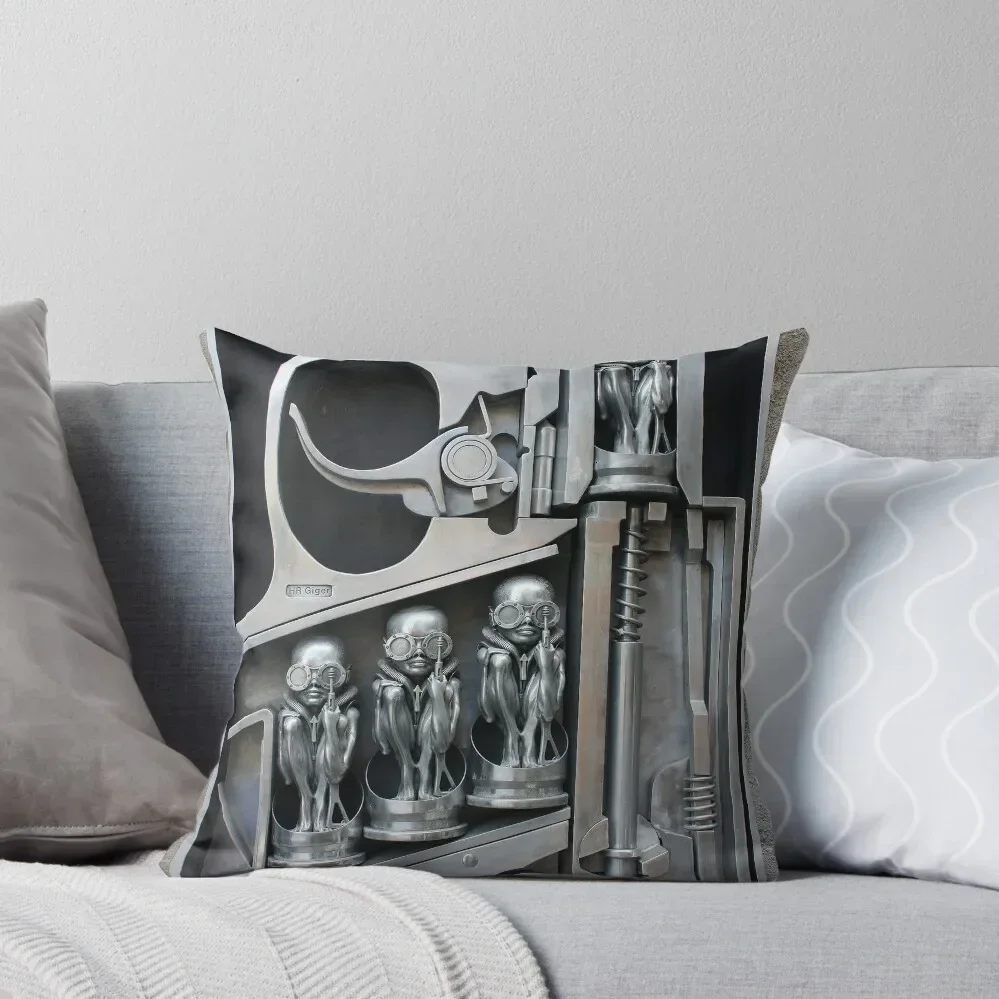 H. R. Giger Museum - Entrance Statue. Gruyeres, Switzerland Throw Pillow Christmas Covers Anime Sitting Cushion Pillow