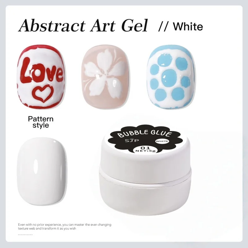 POKE جل أظافر جل أبيض وأسود طلاء أظافر فقاعة أظافر نمط موجة البحر لوحة نحت جل DIY للأظافر،