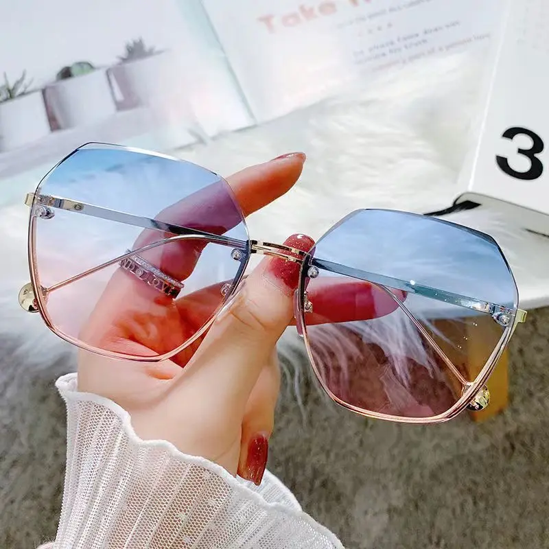 

New Women's Polarized Light Sunglasses Women Metal Half Frame Polygon Sun Glasses Outdoor Leisure Eyewear UV400 Oculos De Sol