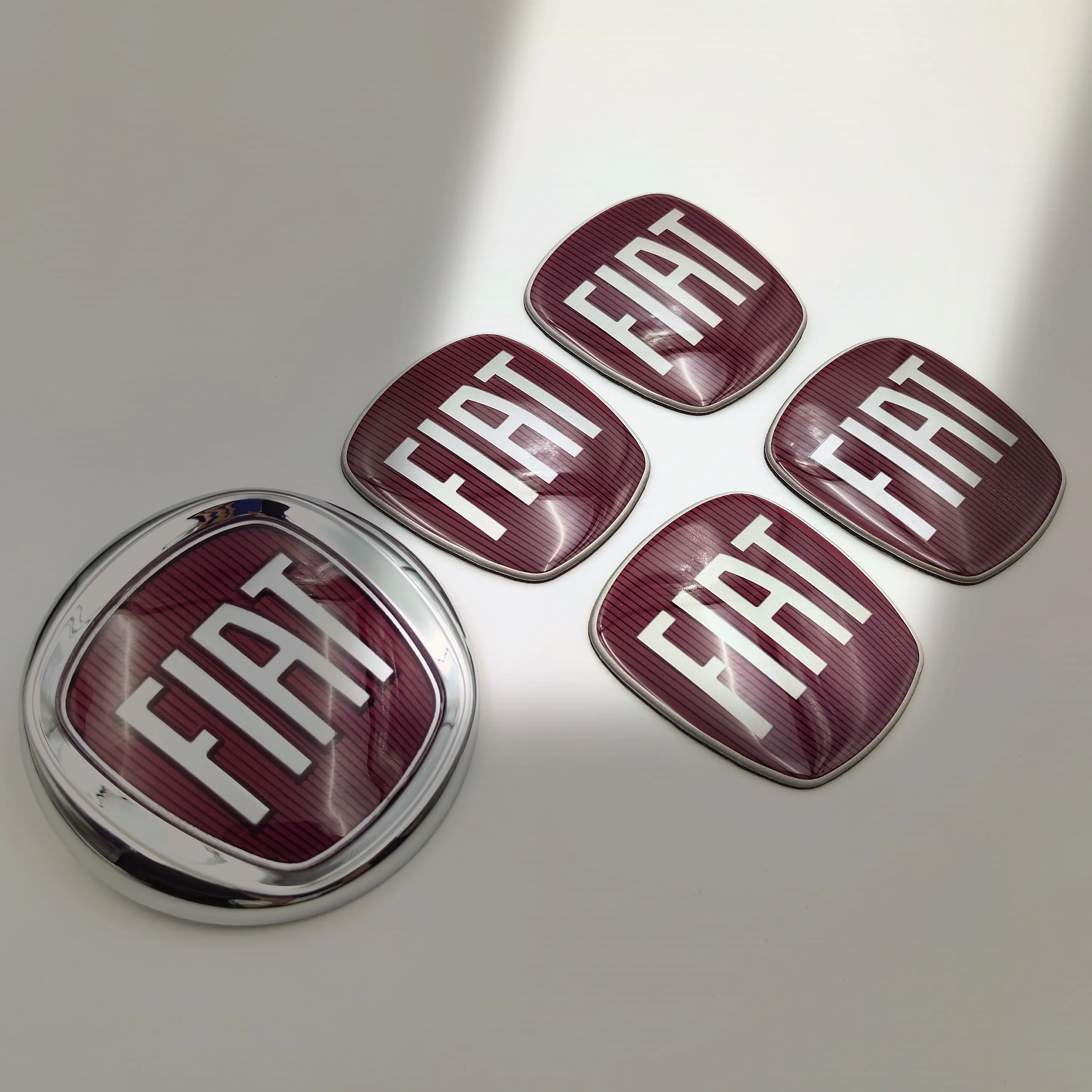 2 peças emblemas de carro fiat 85mm + 63mm acessório de capô de carro para doblo tipo panda ducato fiorino grande punto 500x 500 freemont stilo