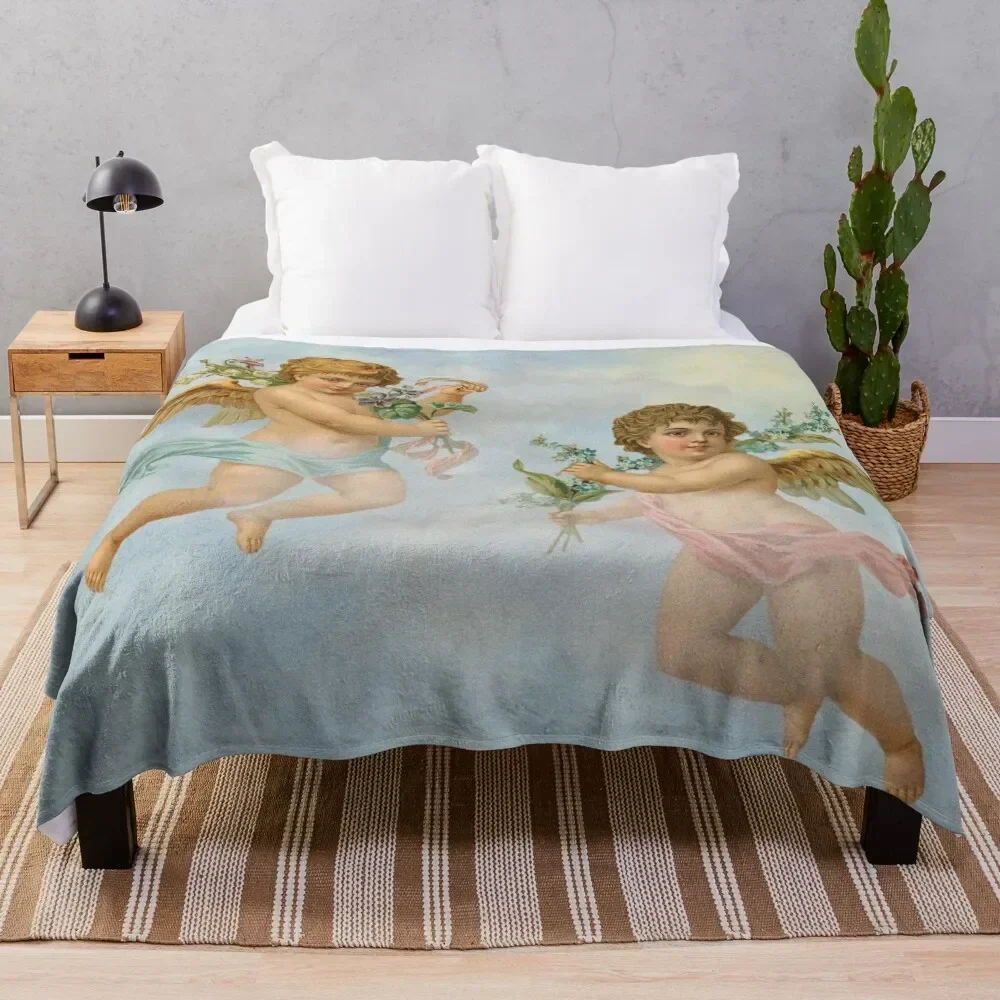 

Cupid Angels in Heaven (Aesthetic Renaissance Art) Throw Blanket Cozy Home Blanket Gift for Christmas Holiday
