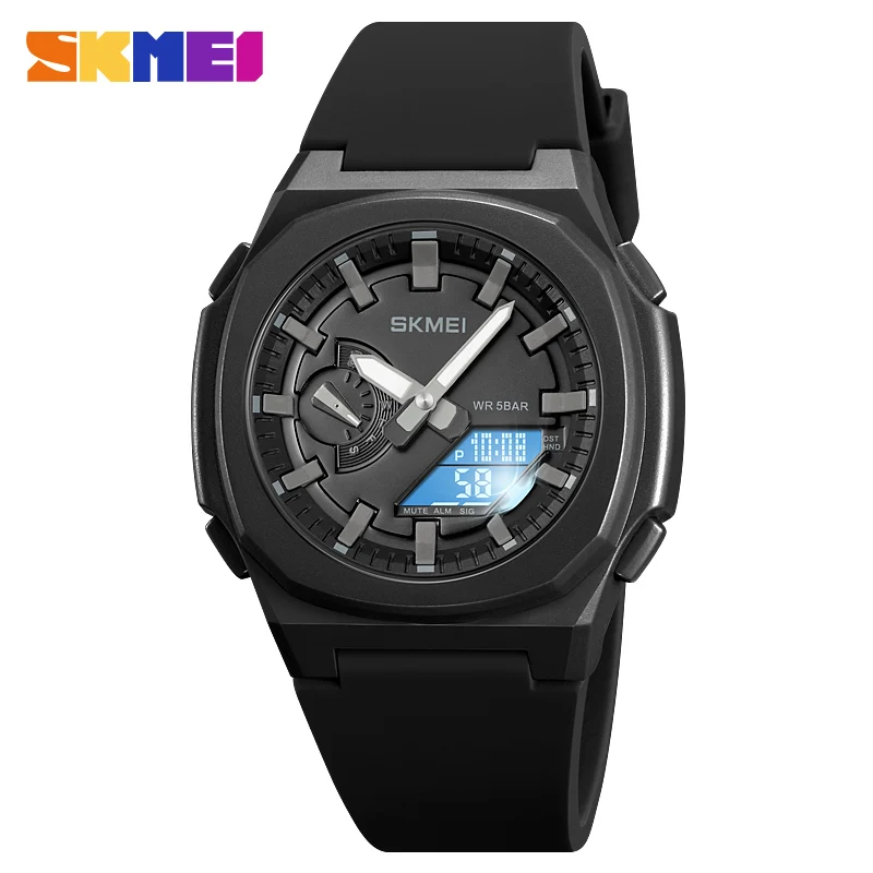 

SKMEI Sports Watches Men Dual Display Analog Digital LED Electronic Quartz Wristwatches Men Multifunctional Waterproof Watch