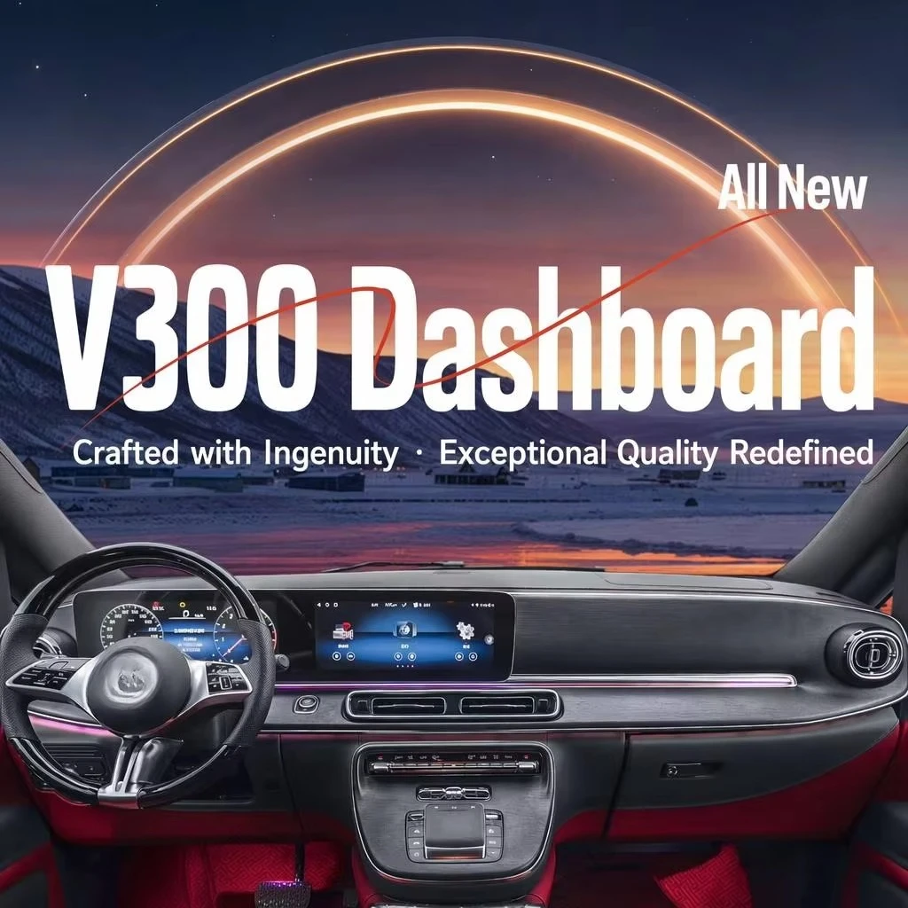 Haomi 2026 Trending V300 Dashboard for Vito W447 Luxury Plastic Dual Screen Cockpit Smart Cabin Van Interior Upgrade