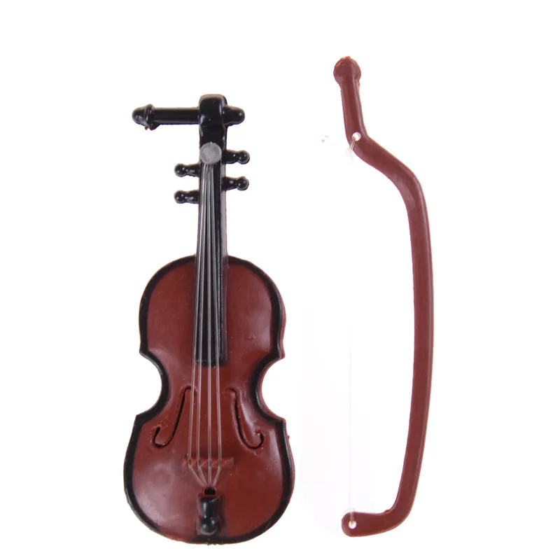 

Miniature Musical Instruments Dollhouse Mini Violin With Support Collection Decorative Ornaments Model Decoration Gifts