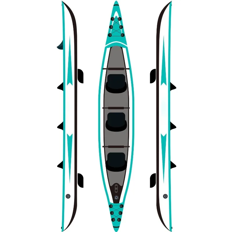 

Extra-large Inflatable Folding Kayak for 3 People—safe, Stable, and Highly Durable, Perfect for Group Water Recreation