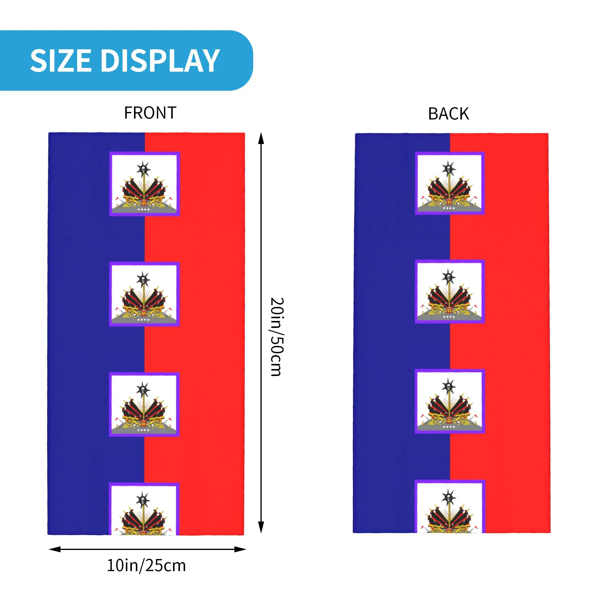 Haiti Flag Bandana  y2k Funny Cycling Mask Hiking Camping Dustproof Balaclava Pattern Neck Warmer Face Masks view 5