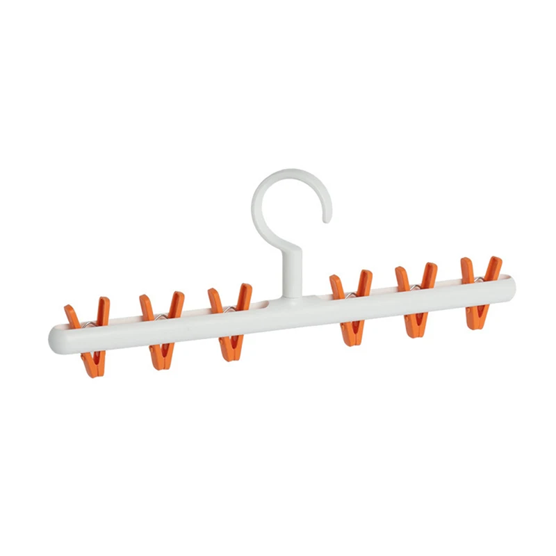 6 Clips Hats Socks Organizer Rack Hanging Peaked Cap Scarf Storage Rack Hanger Multifunctional Closet Wardrobe Storage Holder