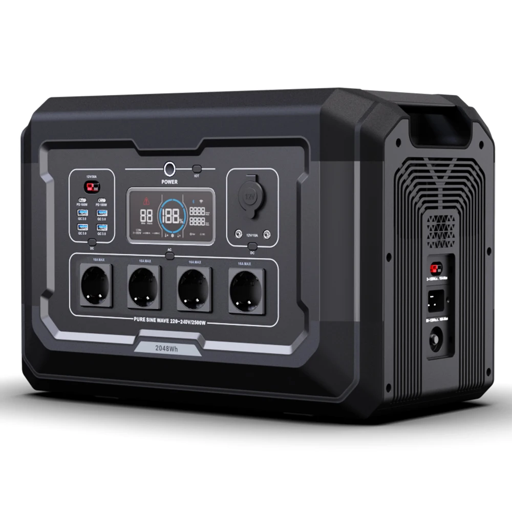 

Оптовый домашний уличный портативный источник питания для хранения энергии 2500 Вт Портативная электростанция с быстрой зарядкой
