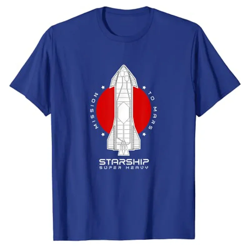 Space Rocket Raptor Launch Explorer Outfits SpaceX Starship Blueprint T Shirt Starship-SN15 To The Moon Tee Top Cool Occupy Mars