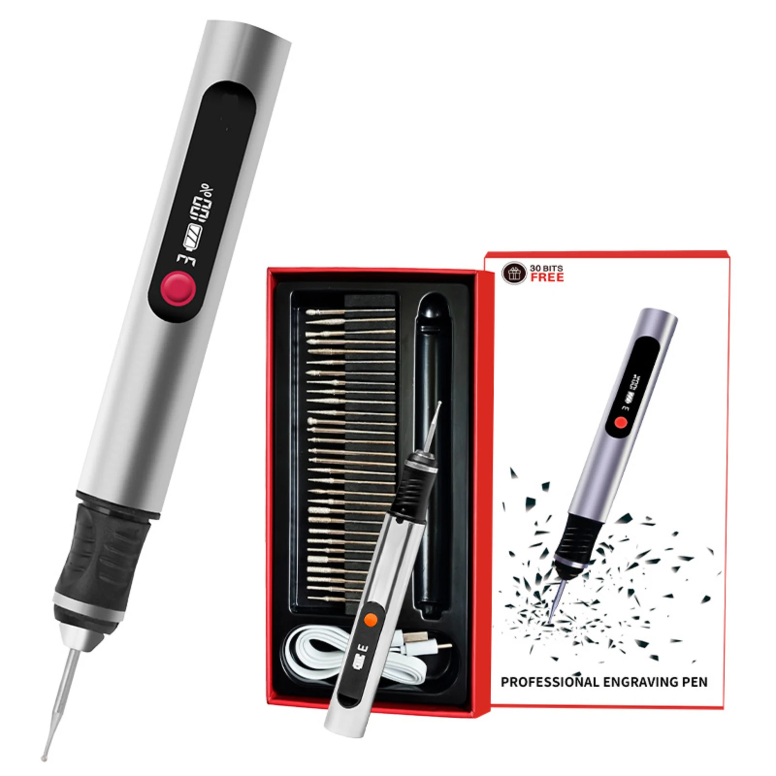DIY Engraving Pen Multifunctional Battery Life Long-lasting Lithium Battery Handheld Engraving Pen Mini Wireless Drill Tool