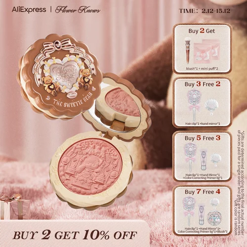 [NUEVO]Flower Knows The Sweetie Bear Collection Rubor satinado de seda