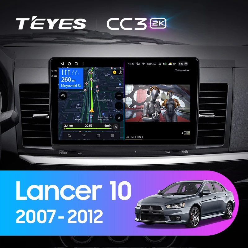 TEYES CC3 2K For Mitsubishi Lancer 10 CY 2007 - 2012 Car Radio Multimedia Video Player Navigation stereo GPS Android 10 No 2din 2 din dvd