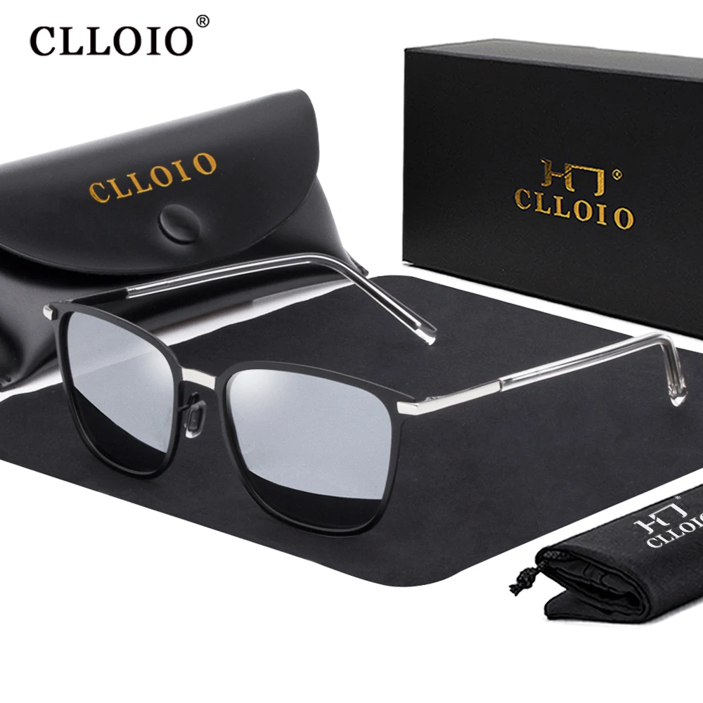 

CLLOIO Square Vintage Polarized Sunglasses Men Women Fashion Travel Shades Glasses Anti-Glare Driving Glasses Male Oculos de sol