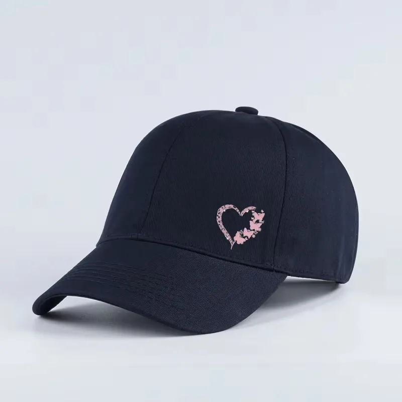 Fashion Butterfly Heart Print Baseball Cap Adult Child Adjustable Unisex Gift for Girlfriend & Romantic Lovers Sunscreen Hats view 6