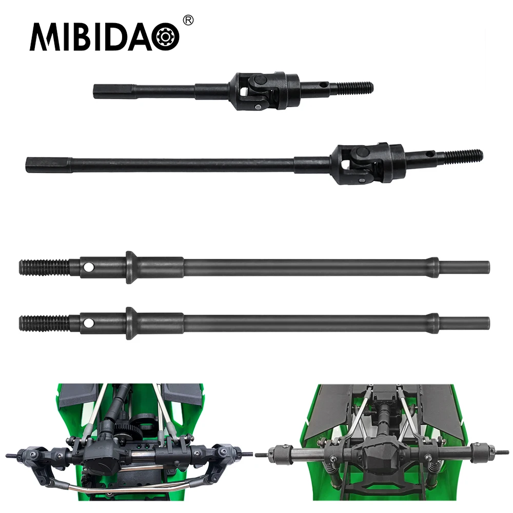 MIBIDAO Steel Front Rear Axle CVD / Metal Sealed Bearing Set for Axial SCX10 PRO AXI03028 1/10 RC Car Upgrade Parts Accessories
