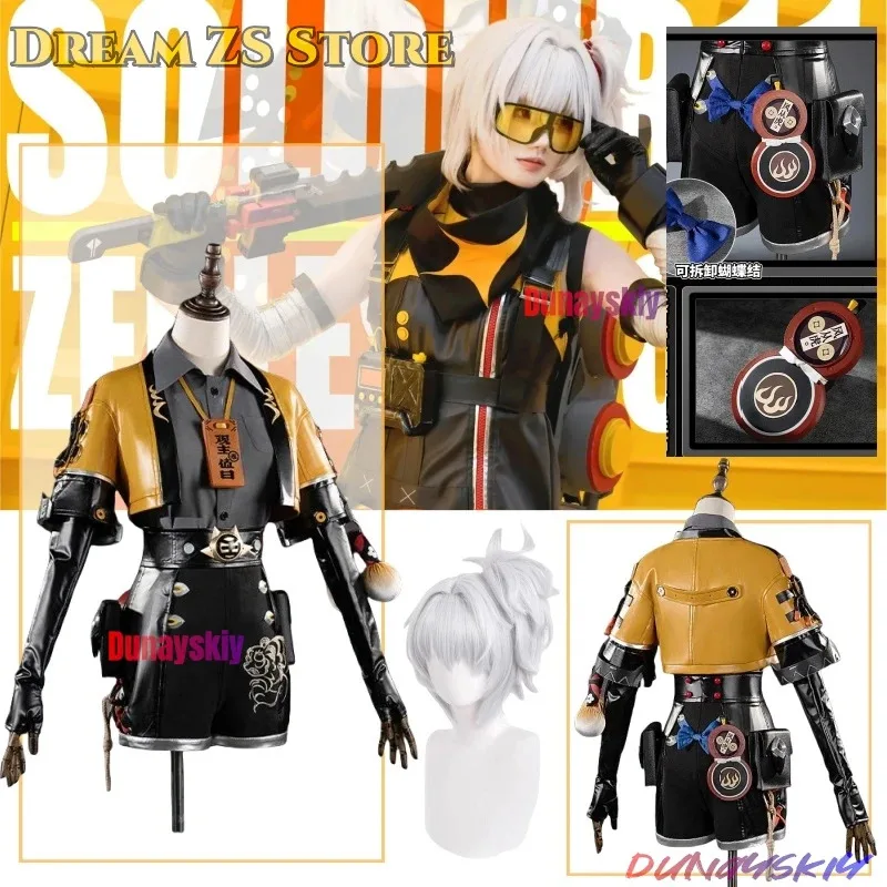 

XT8Zenless Zone Zero Soldier 11 Cosplay Costume Wig OBOLS Squad Uniform Stockings Leather Dress Glasses Gloves Bag AccessoriesX