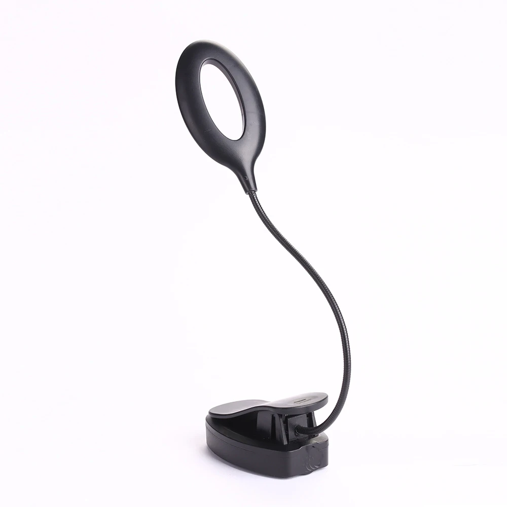 LED Book Light Battery Clip-On Reading Light Cool White 360 folding Portable Flexible Easy Clip Night Dormitory Reading Lamp