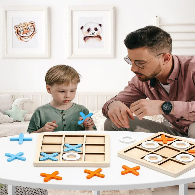 Mini juego de ajedrez de madera para niños, rompecabezas de interacción, entrenamiento del cerebro, aprendizaje temprano, juguetes educativos para