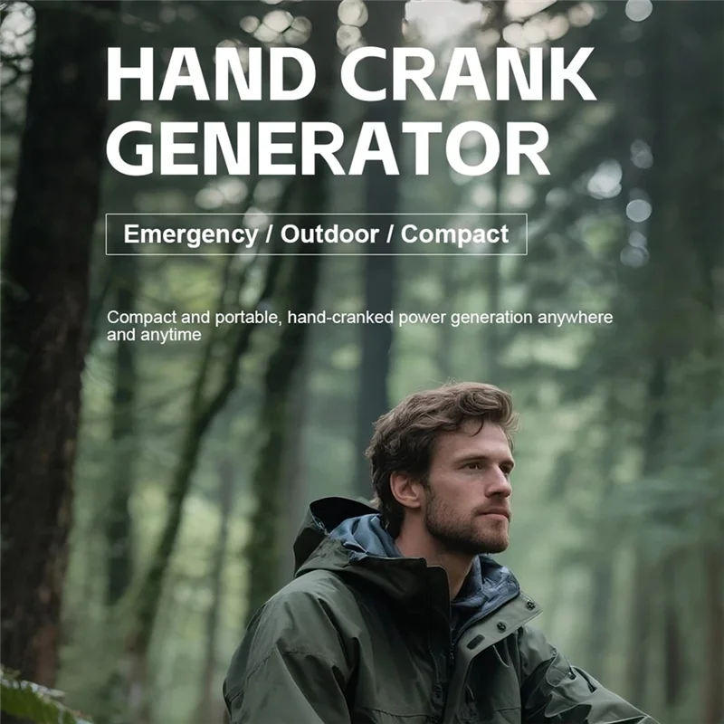 ABMI-Hand Crank Emergency Survival Generator Outdoor Portable 5V 12V USB Charger Lighting Rechargeable Home Cigar Lighter,