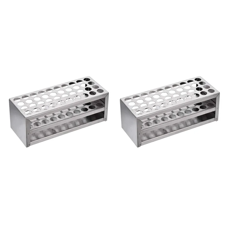 2 Pcs 14Mm 40 Hole Aluminum Test Tube Rack Multifunctional Laboratory Test Tube Holder Laboratory Equipment